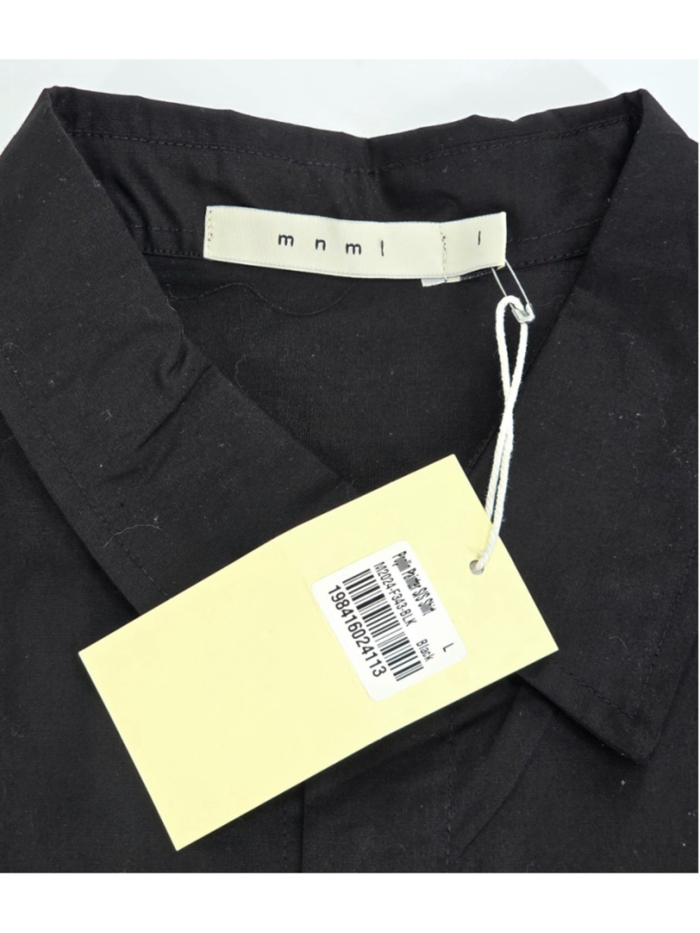 MNML Painter Camp Shirt Mens Large Black Paint Splatter Cropped Button Up NWT - Picture 4 of 12